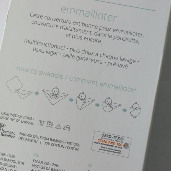 Lulujo Deluxe Muslin Swaddle Blanket Green Floral 47"x 47" - Picture 7 of 8